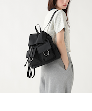 ダブルポケット 巾着 リュック