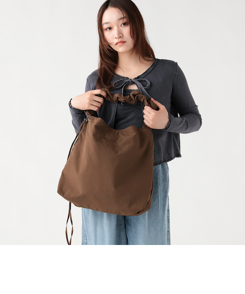 ギャザー ハンドル トートバッグ