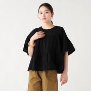 ティアード 総刺繍 ブラウス