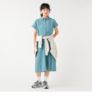 脇ピンタック シャツワンピース