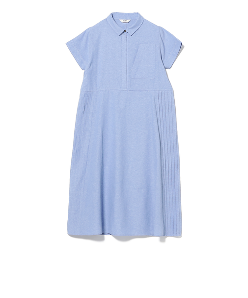 脇ピンタック シャツワンピース