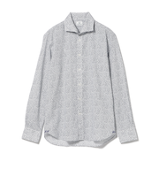 シアサッカー プリント カッタウェイカラーシャツ