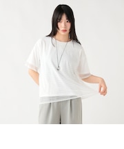 無地 カットソー × チュール Tシャツ（セットアイテム）