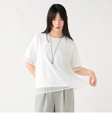 無地 カットソー × チュール Tシャツ（セットアイテム）