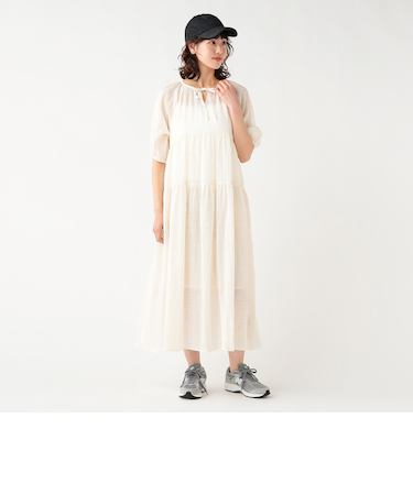 ワッシャー ティアードワンピース