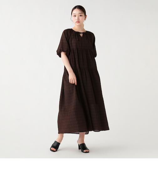 ワッシャー ティアードワンピース