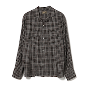 レーヨン カスレチェック オープンカラーシャツ