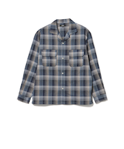 ダブルガーゼチェック オープンカラーシャツ