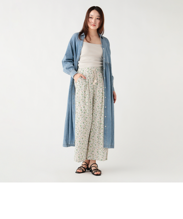 シアーデニム シャツワンピース