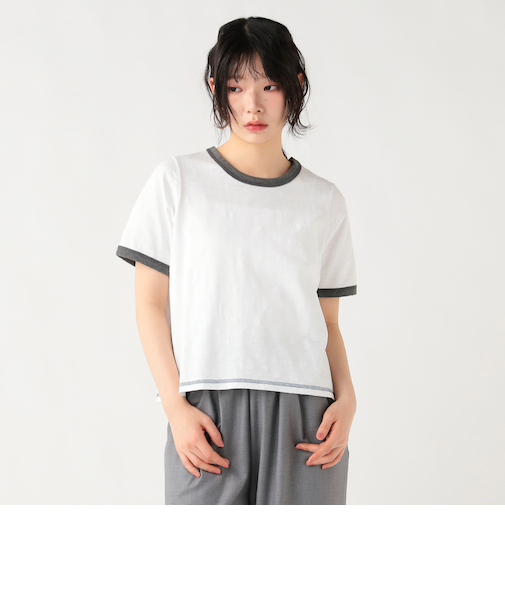 杢 クルーネック リンガーTシャツ