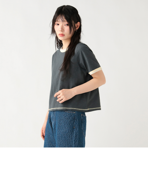 杢 クルーネック リンガーTシャツ