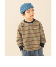 ミニ裏毛 ボーダー ロング Tシャツ 2026SS（90～150cm）