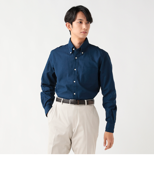 カラミ ボタンダウンシャツ