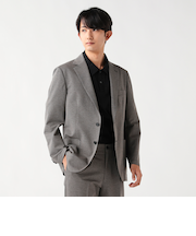 ポリエステルコットン 強撚 千鳥柄 2ボタン ジャケット（セットアップ対応）