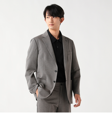 ポリエステルコットン 強撚 千鳥柄 2ボタン ジャケット（セットアップ対応）