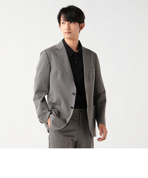 ポリエステルコットン 強撚 千鳥柄 2ボタン ジャケット（セットアップ対応）