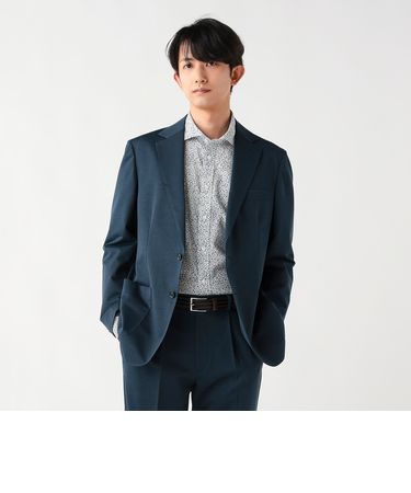 ポリエステルコットン 強撚 千鳥柄 2ボタン ジャケット（セットアップ対応）