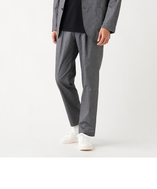 麻ブレンド ストレッチ 1プリーツ スラックス 26SS（セットアップ対応）