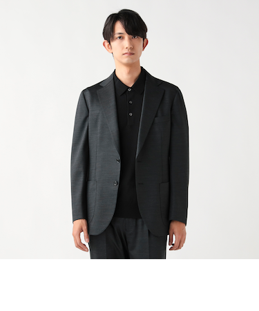 ウールミックス ストレッチ 2ボタン ジャケット（セットアップ対応）