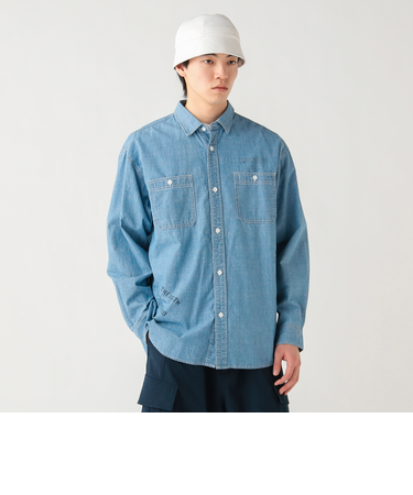 プリント シャンブレー シャツ