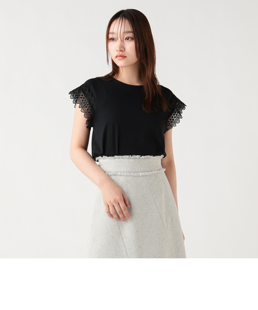 袖口レース プルオーバー