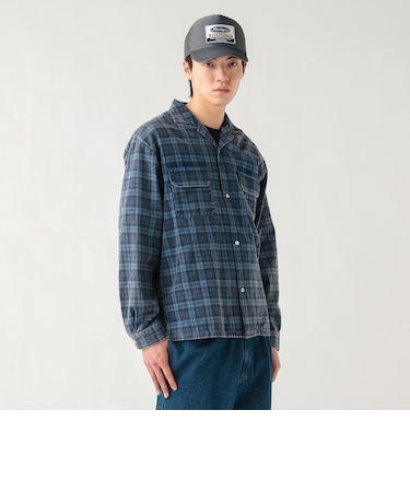 フェード チェック ネル シャツ