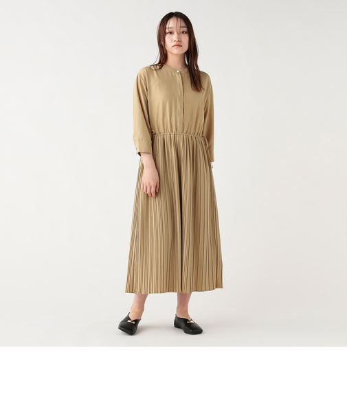 サイドリボン プリーツワンピース