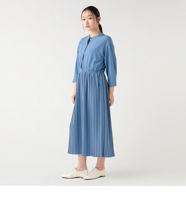 サイドリボン プリーツワンピース
