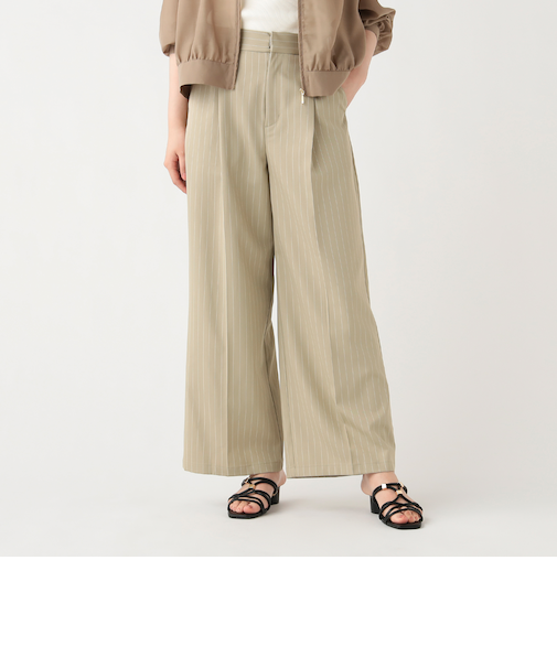 ピンストライプ タックパンツ