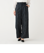 ピンストライプ タックパンツ