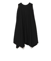 コットン ノースリーブ切替 フレアワンピース