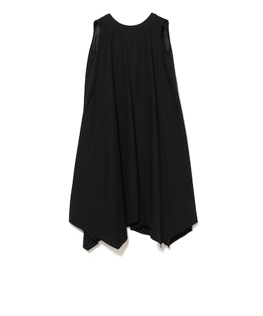 コットン ノースリーブ切替 フレアワンピース