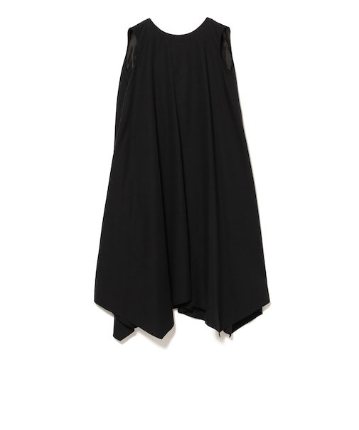 コットン ノースリーブ切替 フレアワンピース