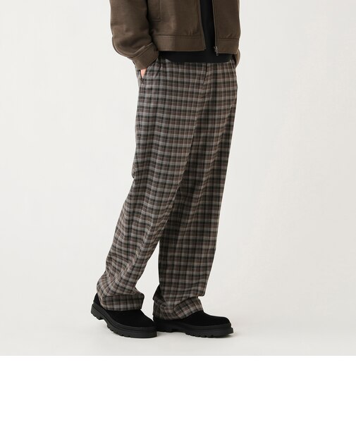 オンブレーチェック ワイドパンツ