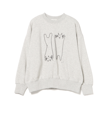アート ネコ 刺繍 スウェット