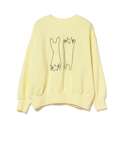 アート ネコ 刺繍 スウェット