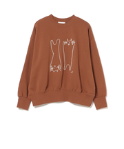 アート ネコ 刺繍 スウェット