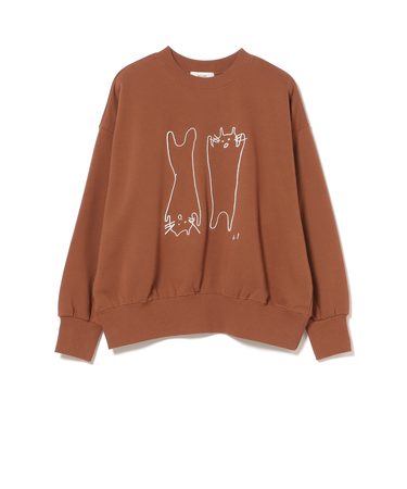 アート ネコ 刺繍 スウェット