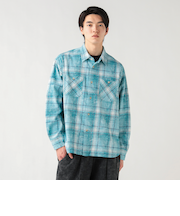 プリント フェード ヘビー ネルシャツ