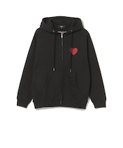 ハート ワンポイント ジップパーカー