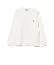 コーヒー刺繍 ワッフル ロングスリーブ カットソー