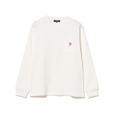 コーヒー刺繍 ワッフル ロングスリーブ カットソー