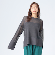 メッシュ オーバー ニット