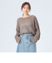 メッシュ オーバー ニット