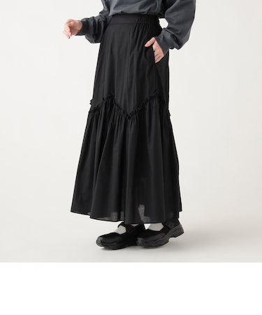 フリル ギザギザ切り替え スカート