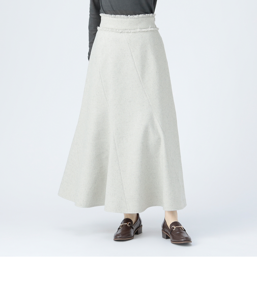 リネン調 ツイード スカート