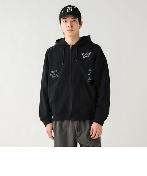 レタード ジップ パーカー