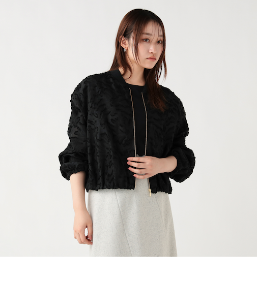 カットジャカード レース ブルゾン