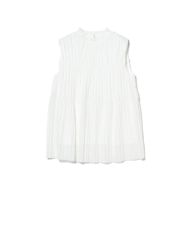 ハイネック プリーツ ブラウス