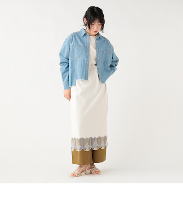 麻混 シャンブレーシャツ